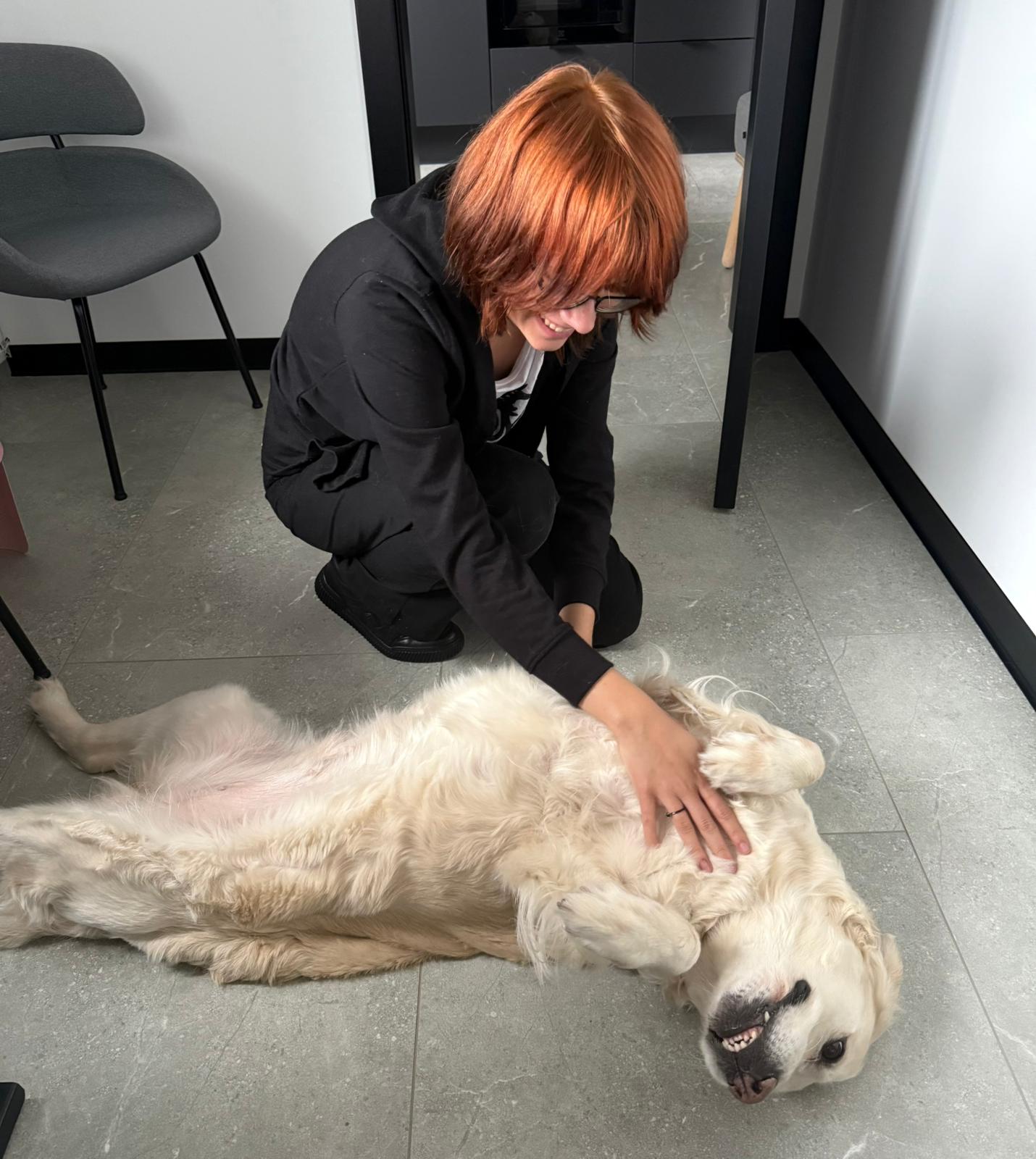 Czworonożny gość u plastyków